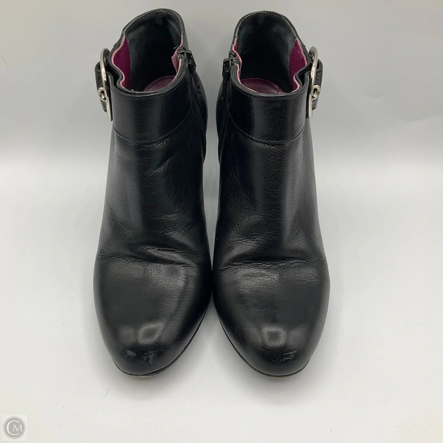 Boots Ankle Heels By Coach In Black, Size: 6