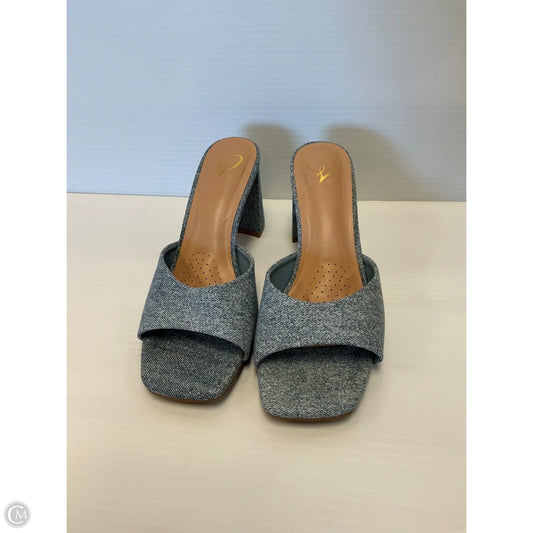 Sandals Heels Block By Windsor In Blue, Size: 6.5
