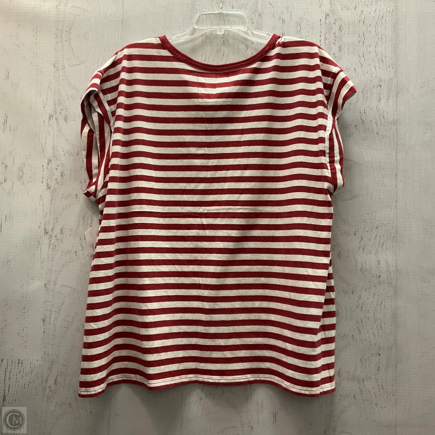 Top Short Sleeve By Aerie In Striped Pattern, Size: L