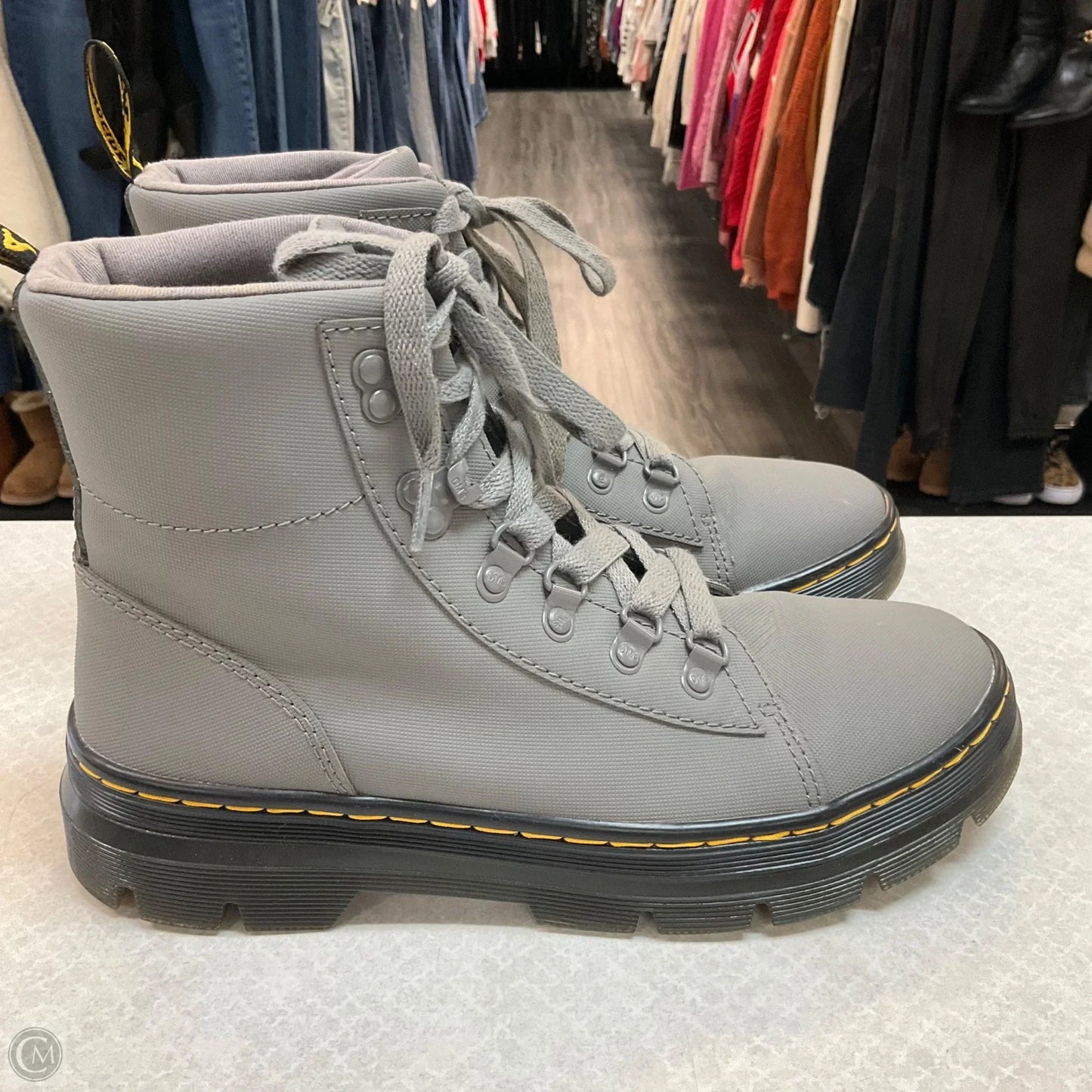 Boots Combat By Dr Martens In Grey, Size: 9