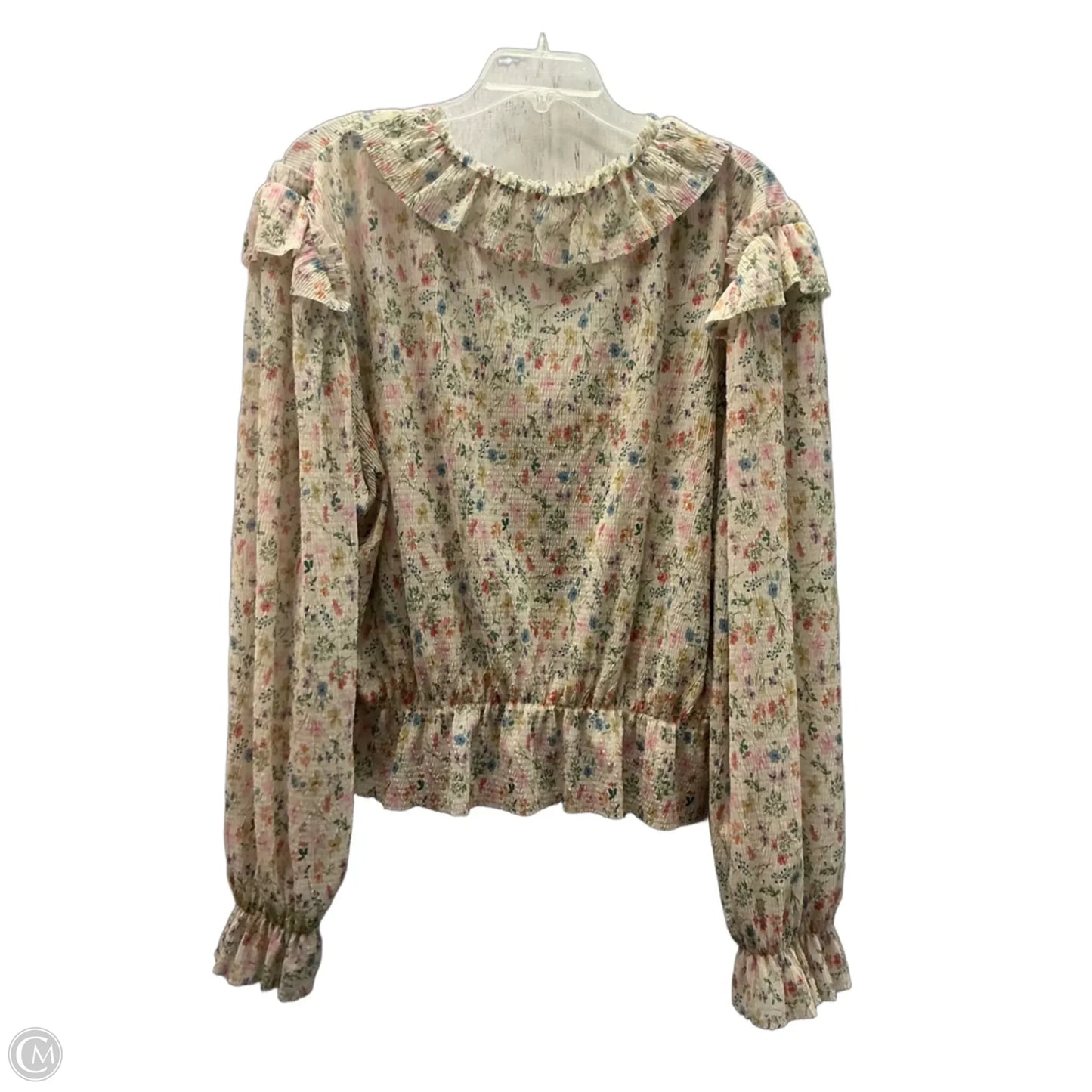 Top Long Sleeve By Anthropologie In Floral Print, Size: Xl