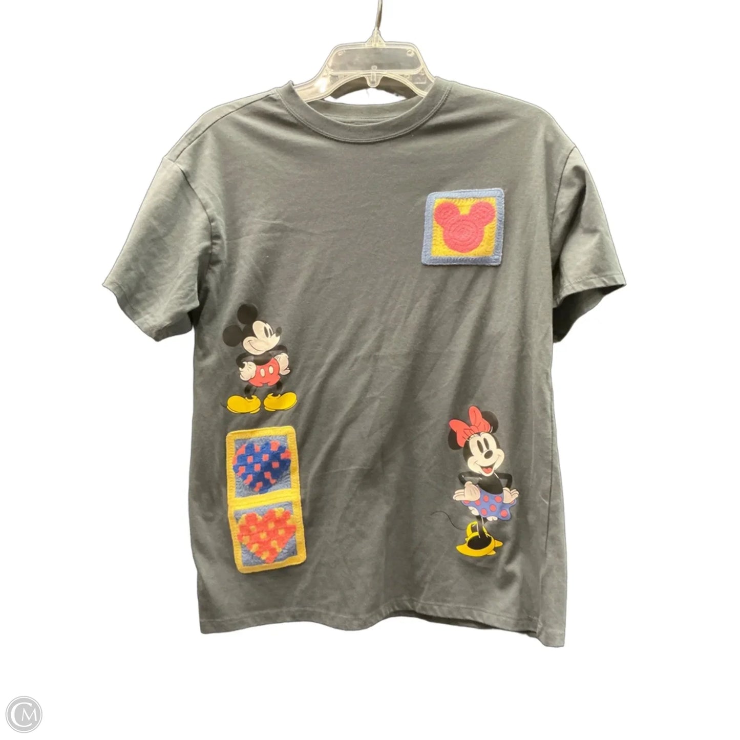 Top Short Sleeve By Disney In Grey, Size: S