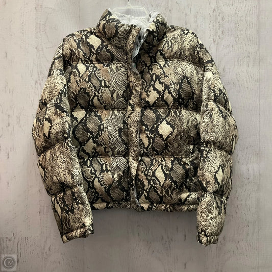 Coat Puffer & Quilted By Thread And Supply In Snakeskin Print, Size: S
