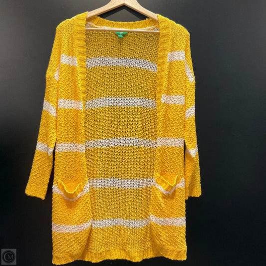 Cardigan By Dip In White & Yellow, Size: Xl