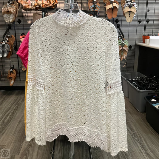 Top Long Sleeve By Clothes Mentor In White, Size: M