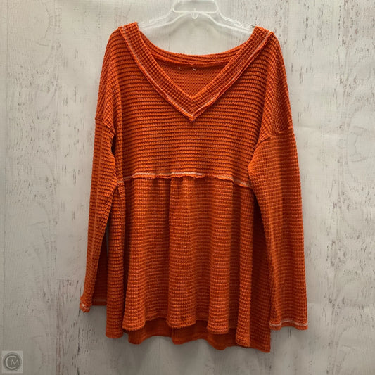 Top Long Sleeve By Clothes Mentor In Orange, Size: 2x