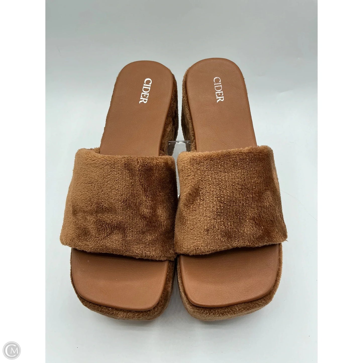 Sandals Heels Block By Cider In Brown, Size: 10