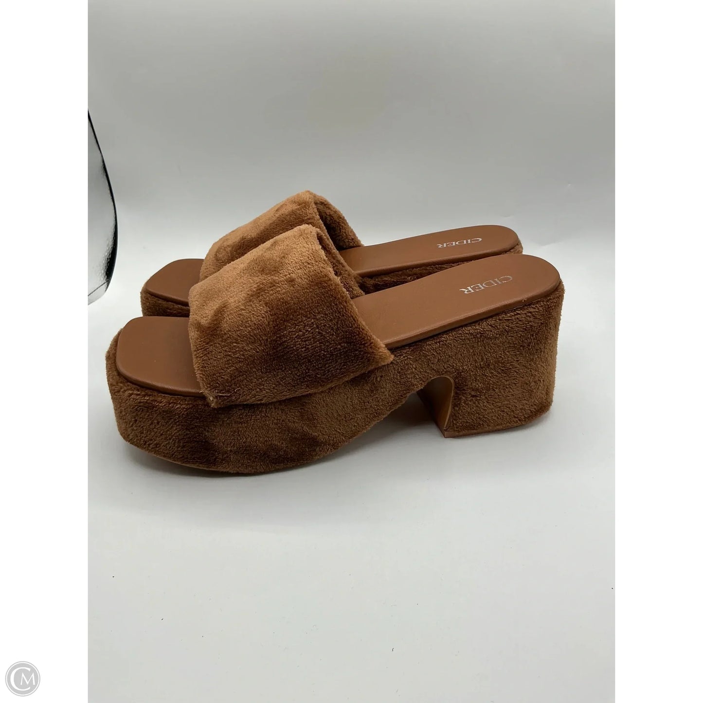 Sandals Heels Block By Cider In Brown, Size: 10
