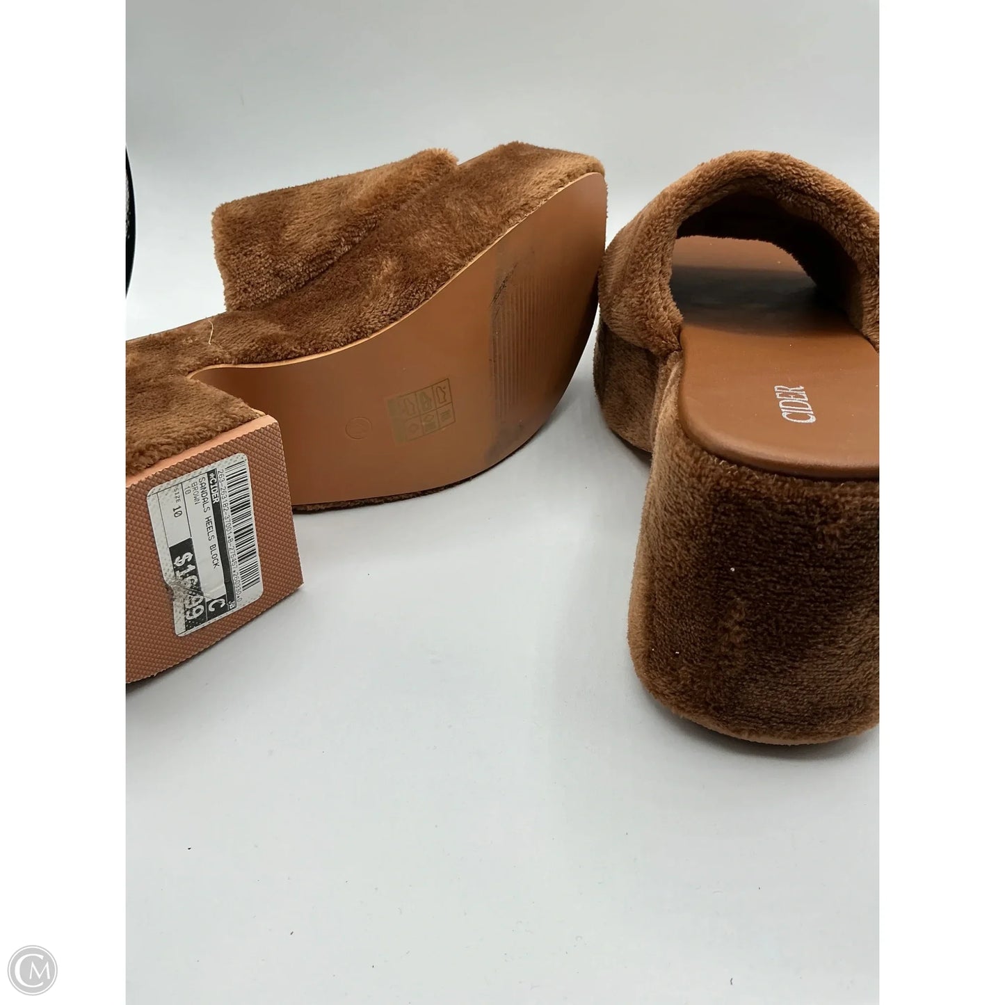 Sandals Heels Block By Cider In Brown, Size: 10