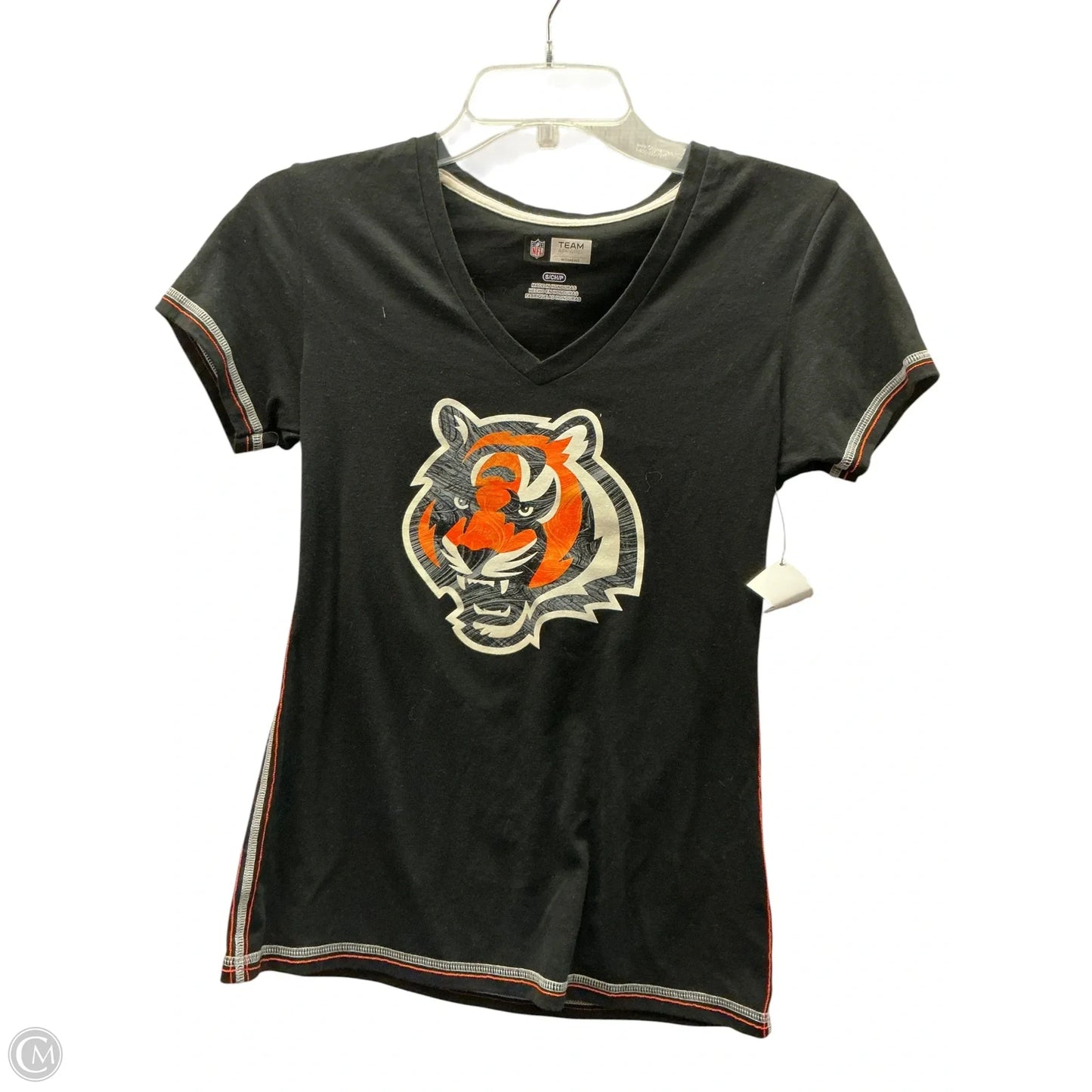 Athletic Top Short Sleeve By Nfl In Black, Size: S