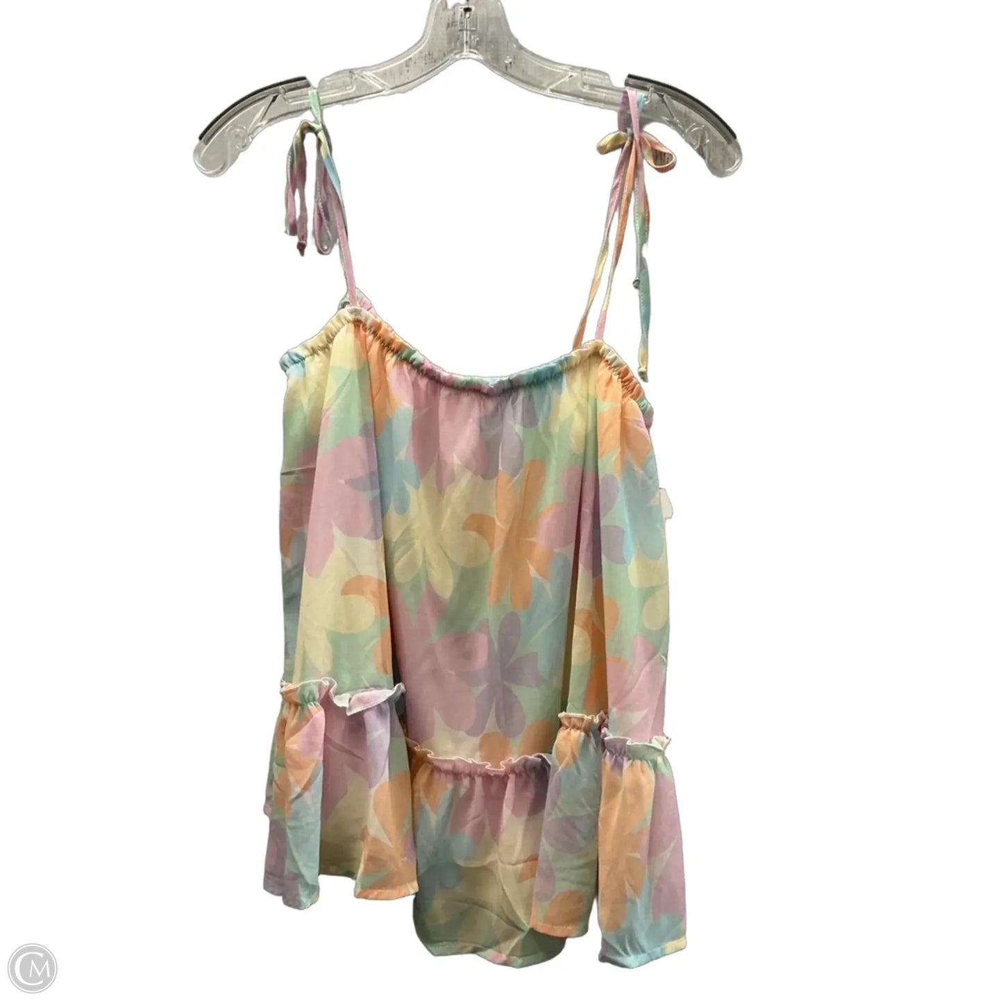 Top Sleeveless By Pink Lily In Floral Print, Size: M