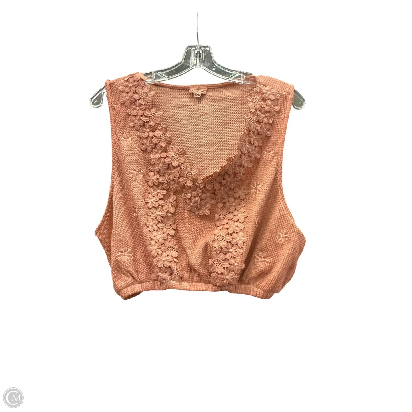Top Sleeveless By Pol In Pink, Size: 3x