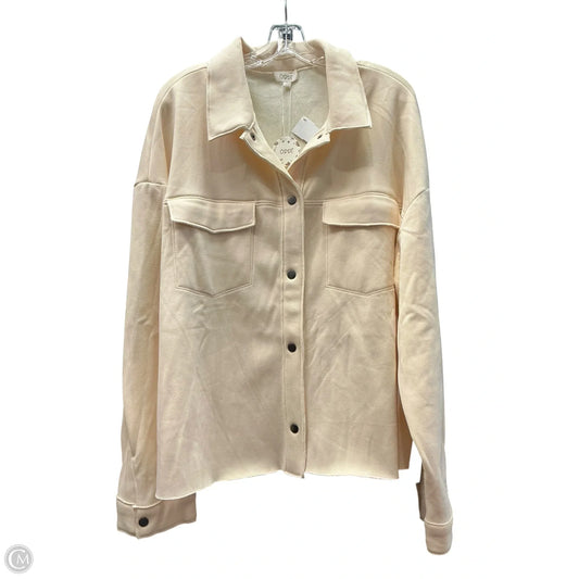 Jacket Shirt By Oddi In Cream, Size: 3x