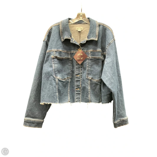 Jacket Denim By Ava & Viv In Blue Denim, Size: 2x