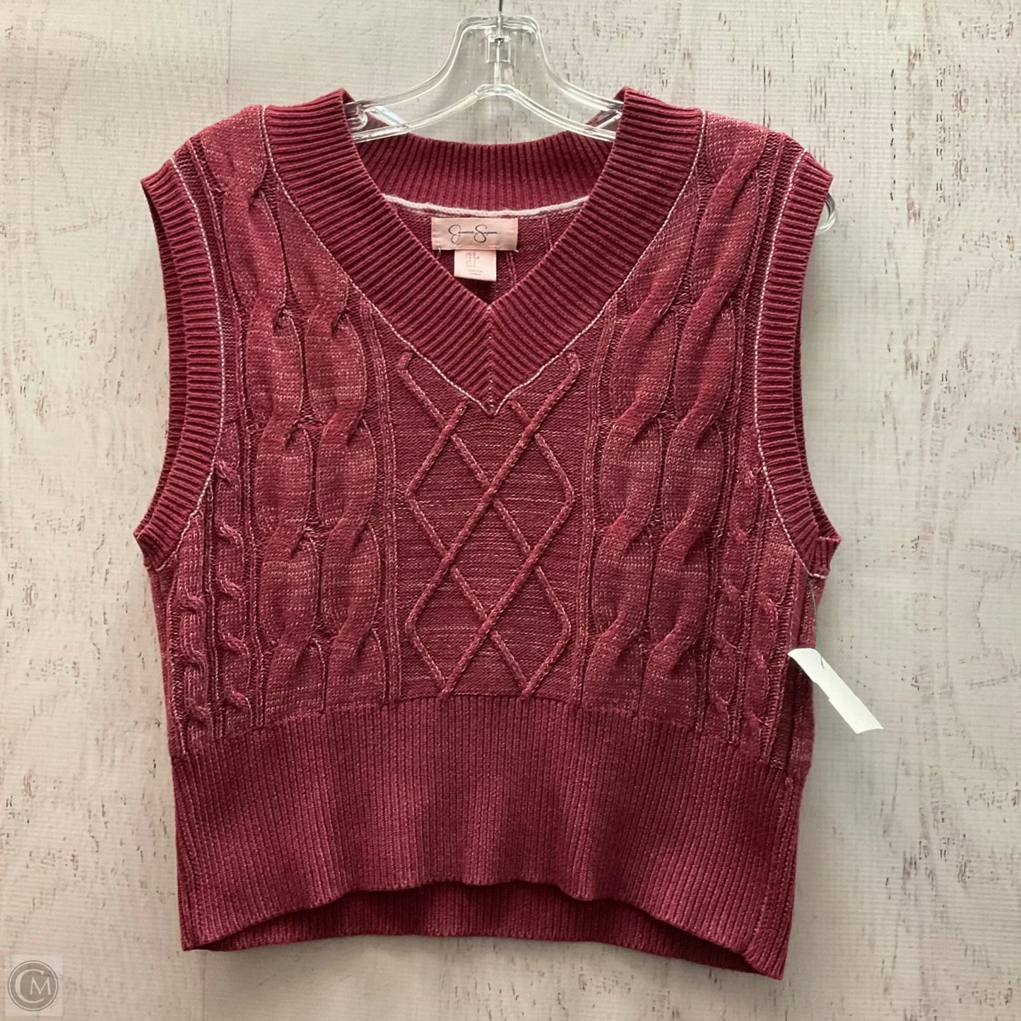 Vest Sweater By Jessica Simpson In Red, Size: S