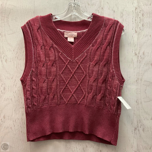 Vest Sweater By Jessica Simpson In Red, Size: S