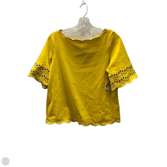 Top Short Sleeve Designer By Kate Spade In Yellow, Size: Xs