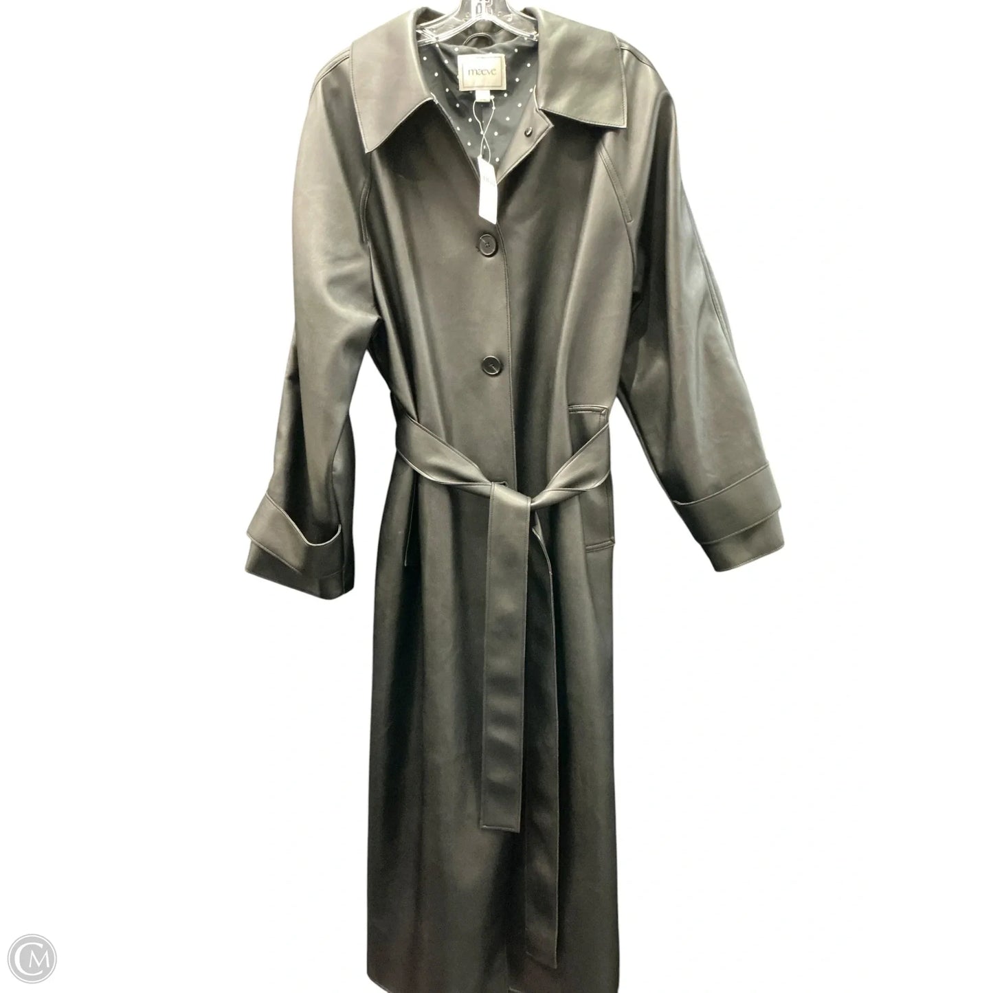 Coat Trench Coat By Maeve In Black, Size: L