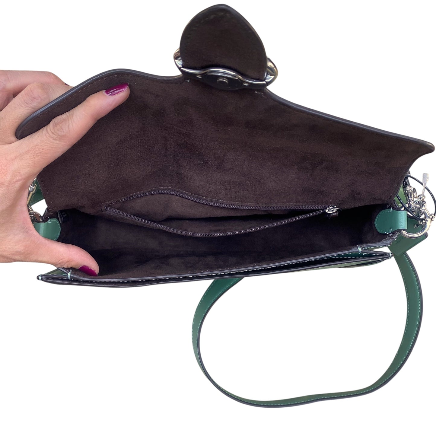 Handbag Designer By Coach In Green, Size:Medium