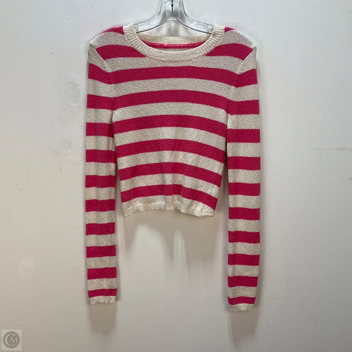 Top Long Sleeve By Aerie In Striped Pattern, Size: M