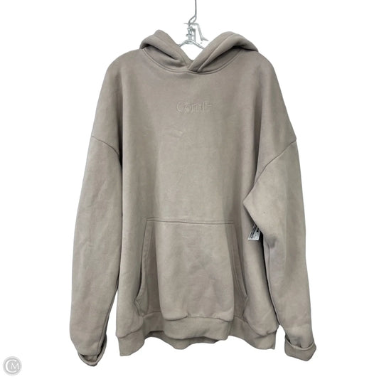 Sweatshirt Hoodie By Comfrt In Tan, Size: 3x