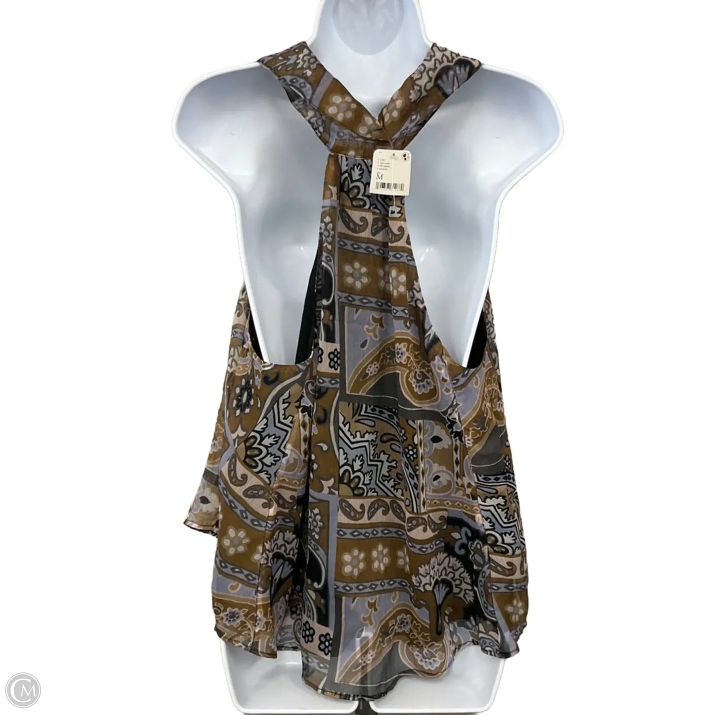 Top Sleeveless By Free People In Brown & Cream, Size: M