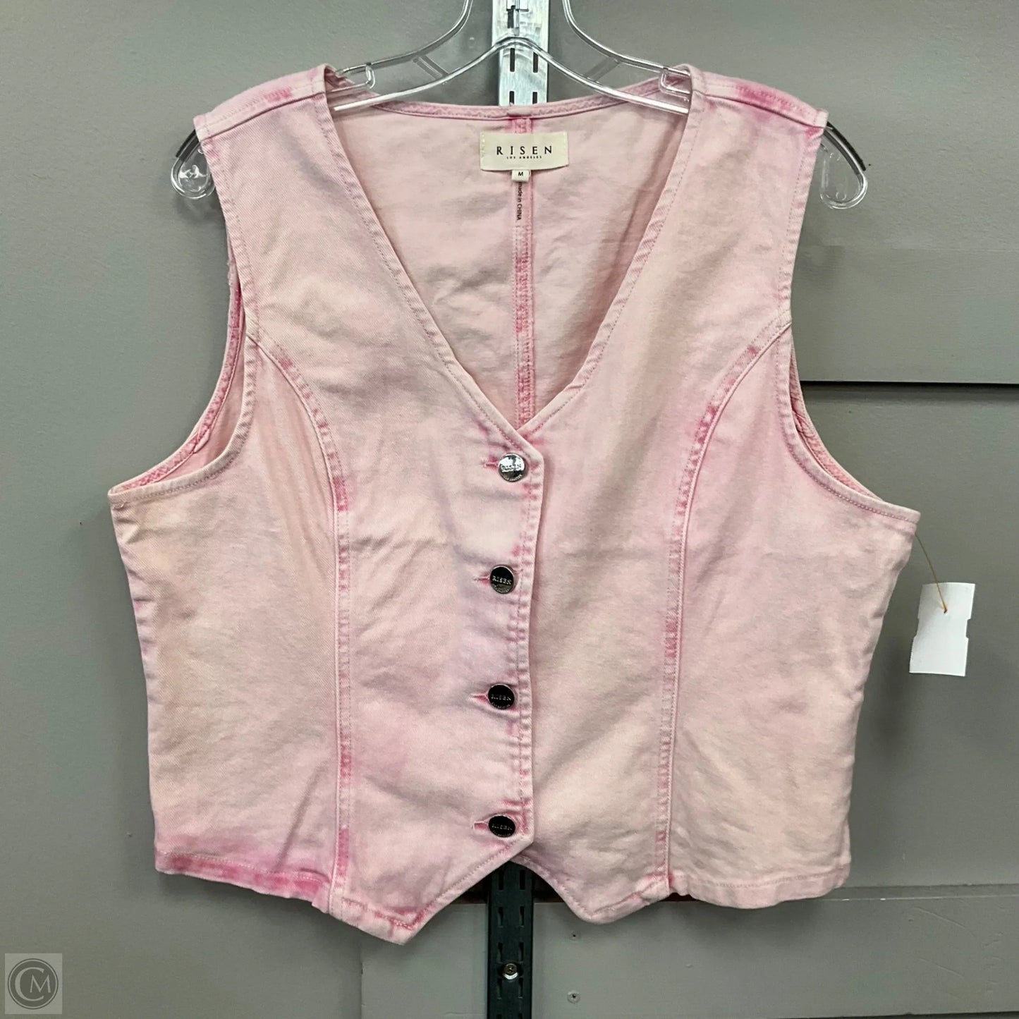 Vest Denim By Risen In Pink Denim, Size: M