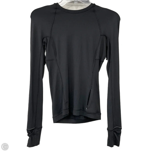 Athletic Top Long Sleeve Collar By Lululemon In Black, Size: 2