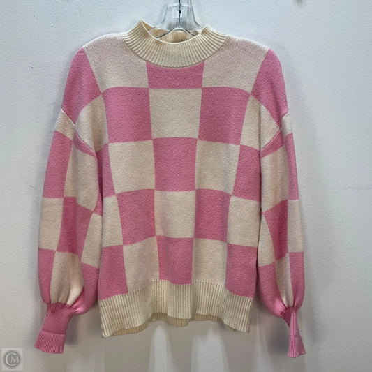 Sweater By Zesica In Cream & Pink, Size: S
