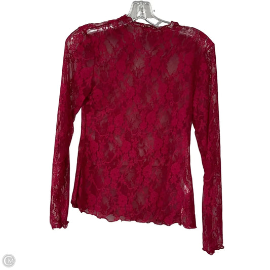 Top Long Sleeve By Cmf In Red, Size: S