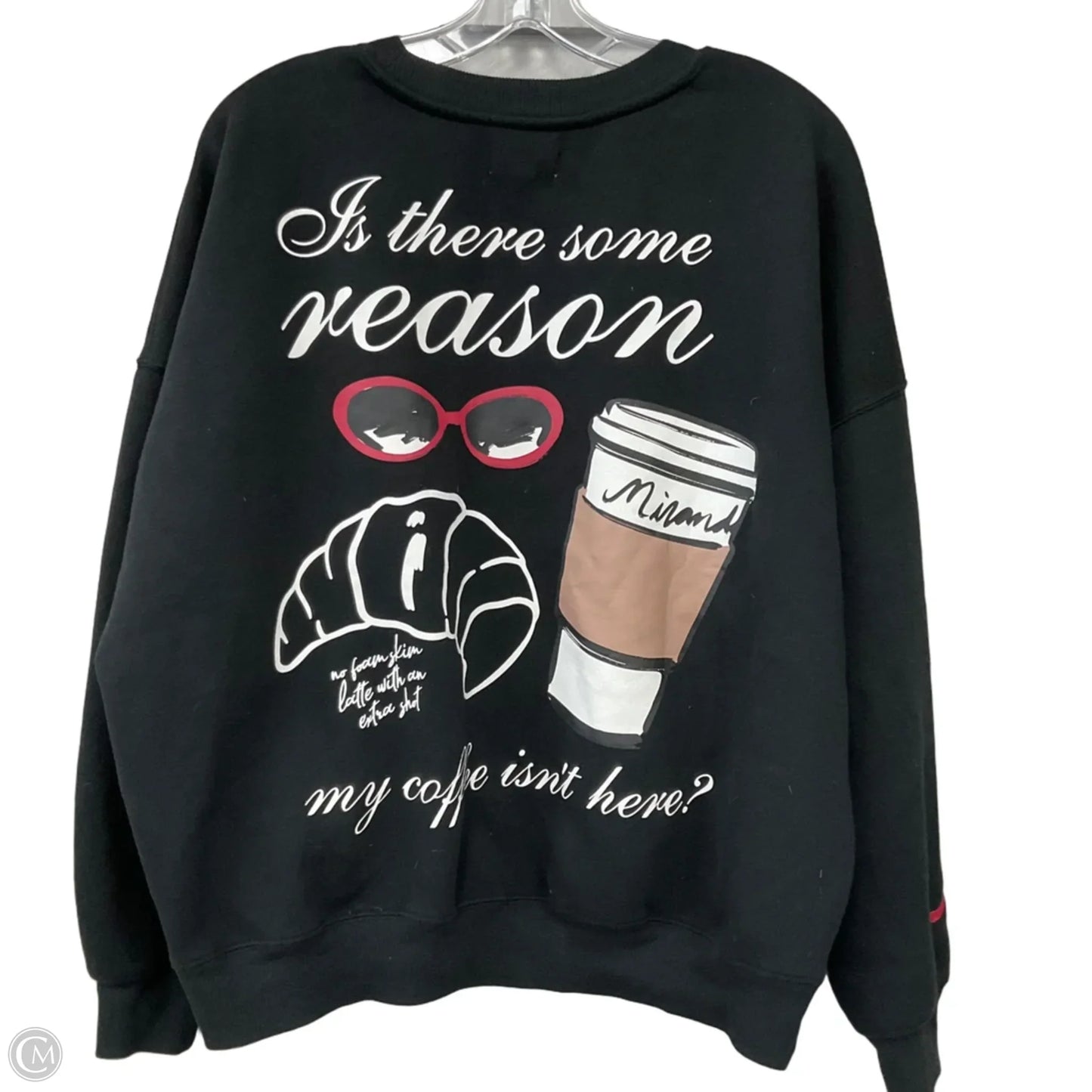 Sweatshirt Crewneck By Clothes Mentor In Black, Size: Xl