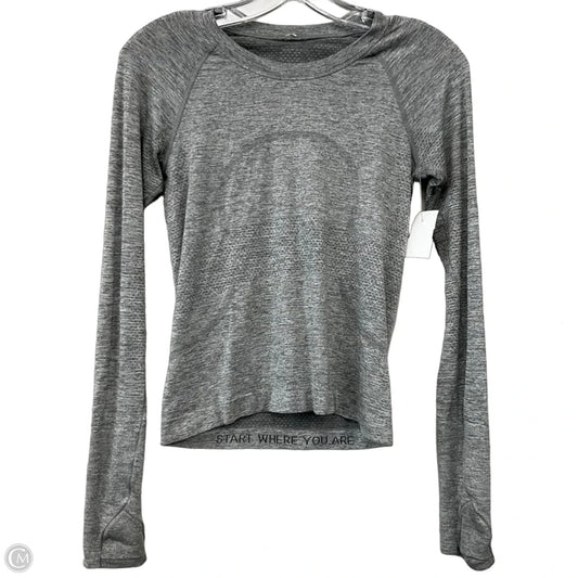 Athletic Top Long Sleeve Crewneck By Lululemon In Grey, Size: 4