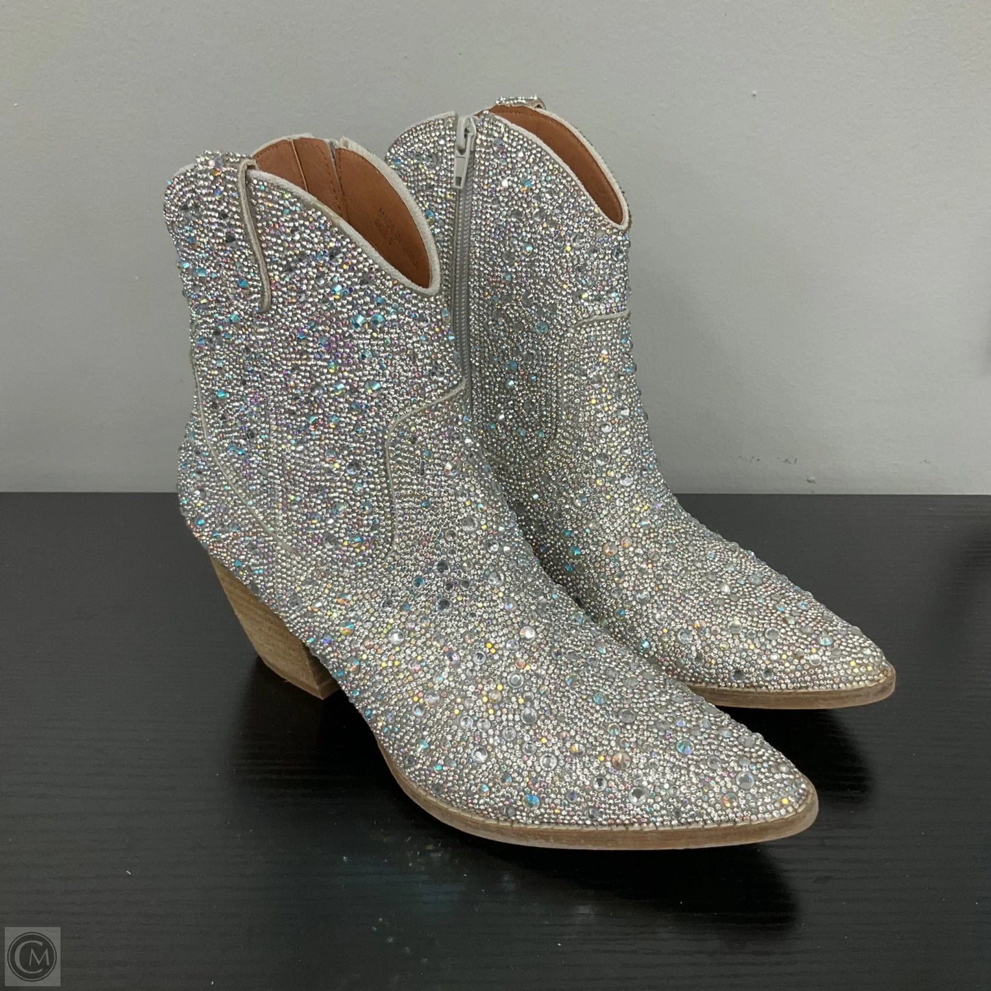 Boots Western By Buckle Black In Silver, Size: 8