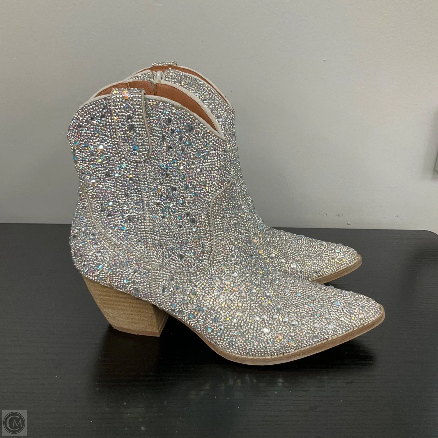 Boots Western By Buckle Black In Silver, Size: 8