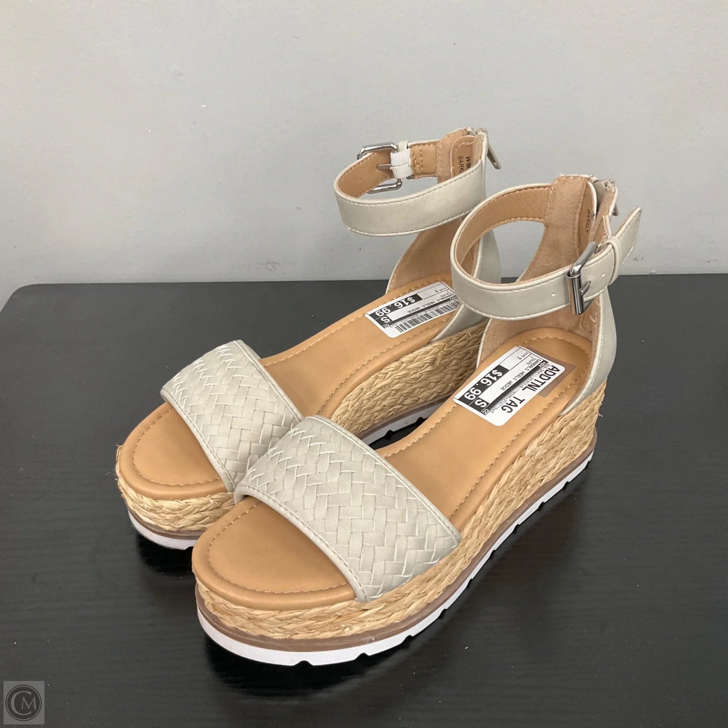 Sandals Heels Wedge By Dv In Taupe, Size: 7