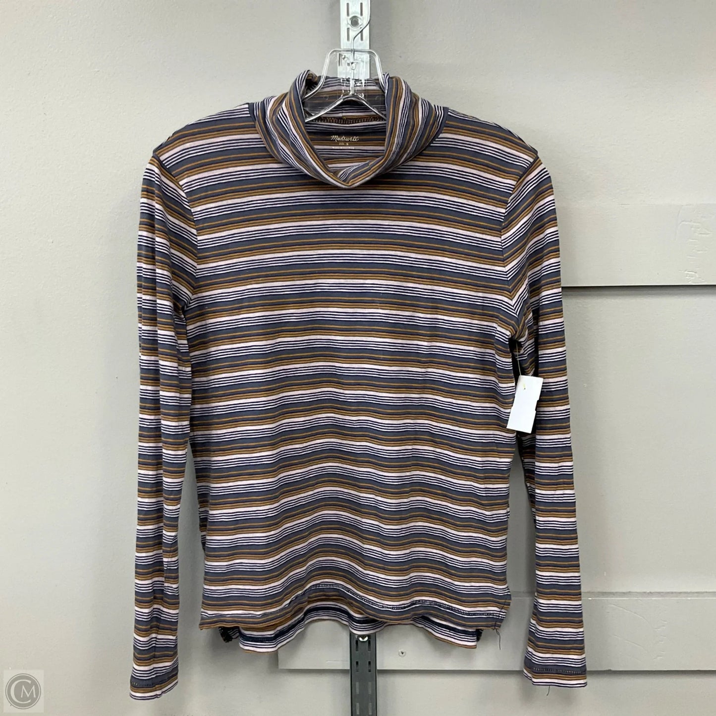 Top Long Sleeve Basic By Madewell In Striped Pattern, Size: S