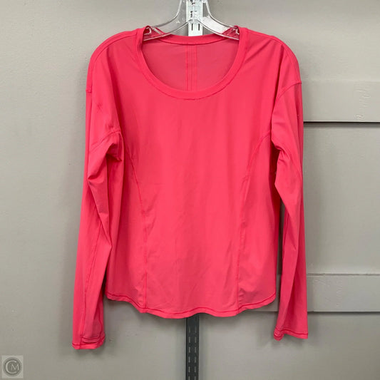 Athletic Top Long Sleeve Crewneck By Lululemon In Pink, Size: 10