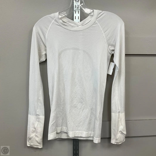 Athletic Top Long Sleeve Crewneck By Lululemon In White, Size: 4