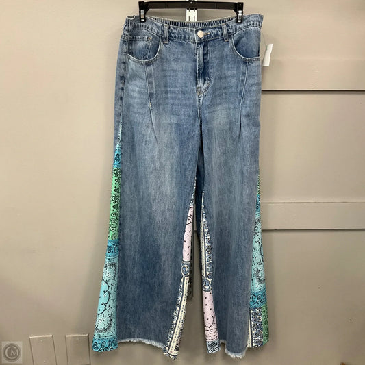 Jeans Wide Leg By Sage + Fig In Blue Denim, Size: L