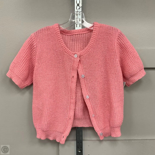 Sweater Short Sleeve By Shein In Pink, Size: L