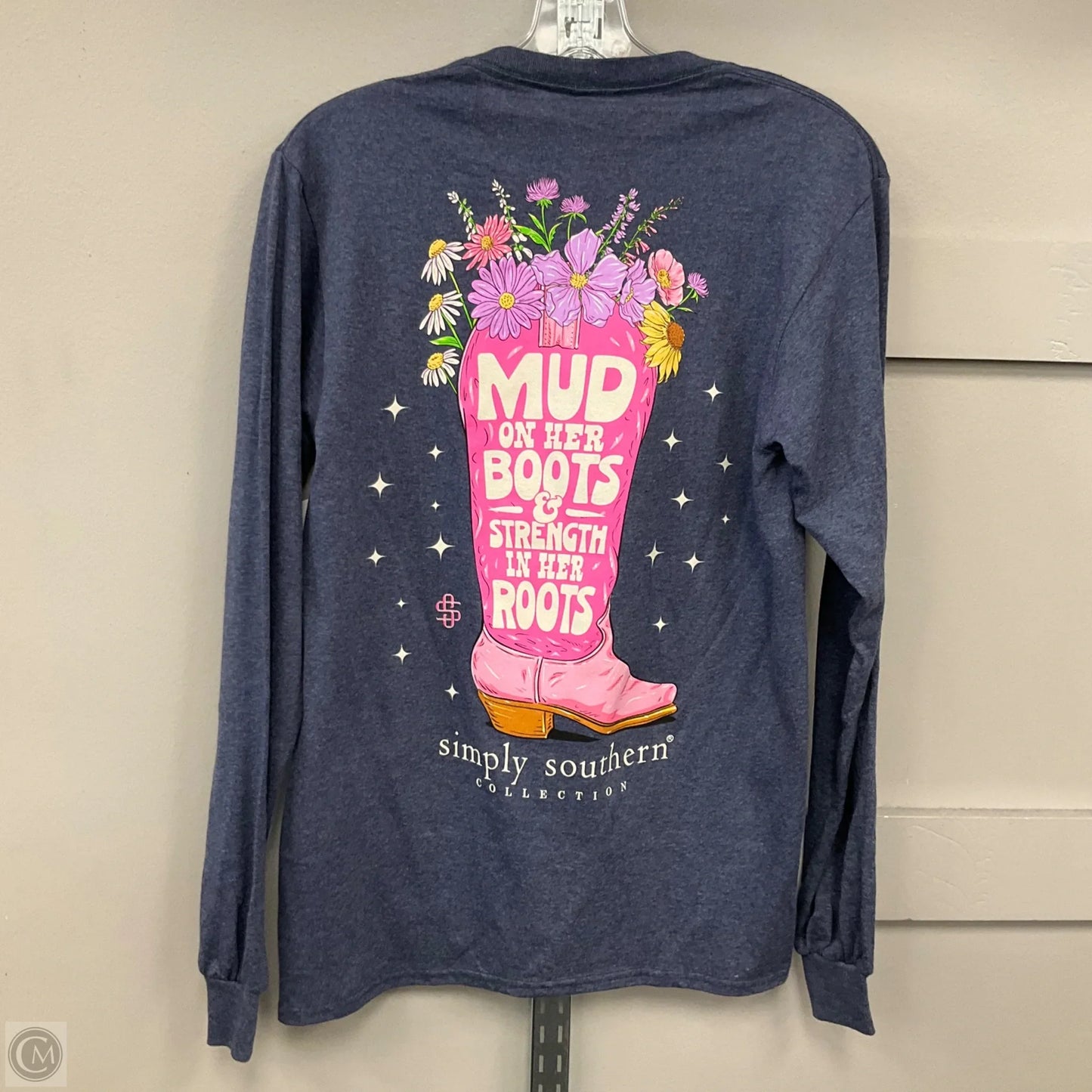 Top Long Sleeve By Simply Southern In Blue, Size: S