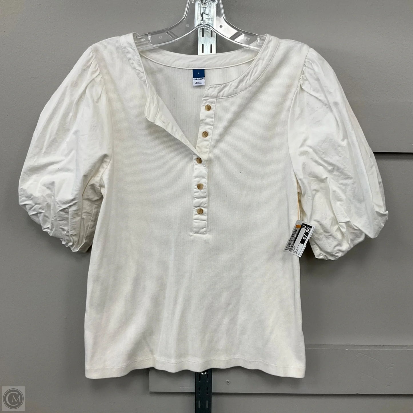 Top Short Sleeve By Old Navy In White, Size: L