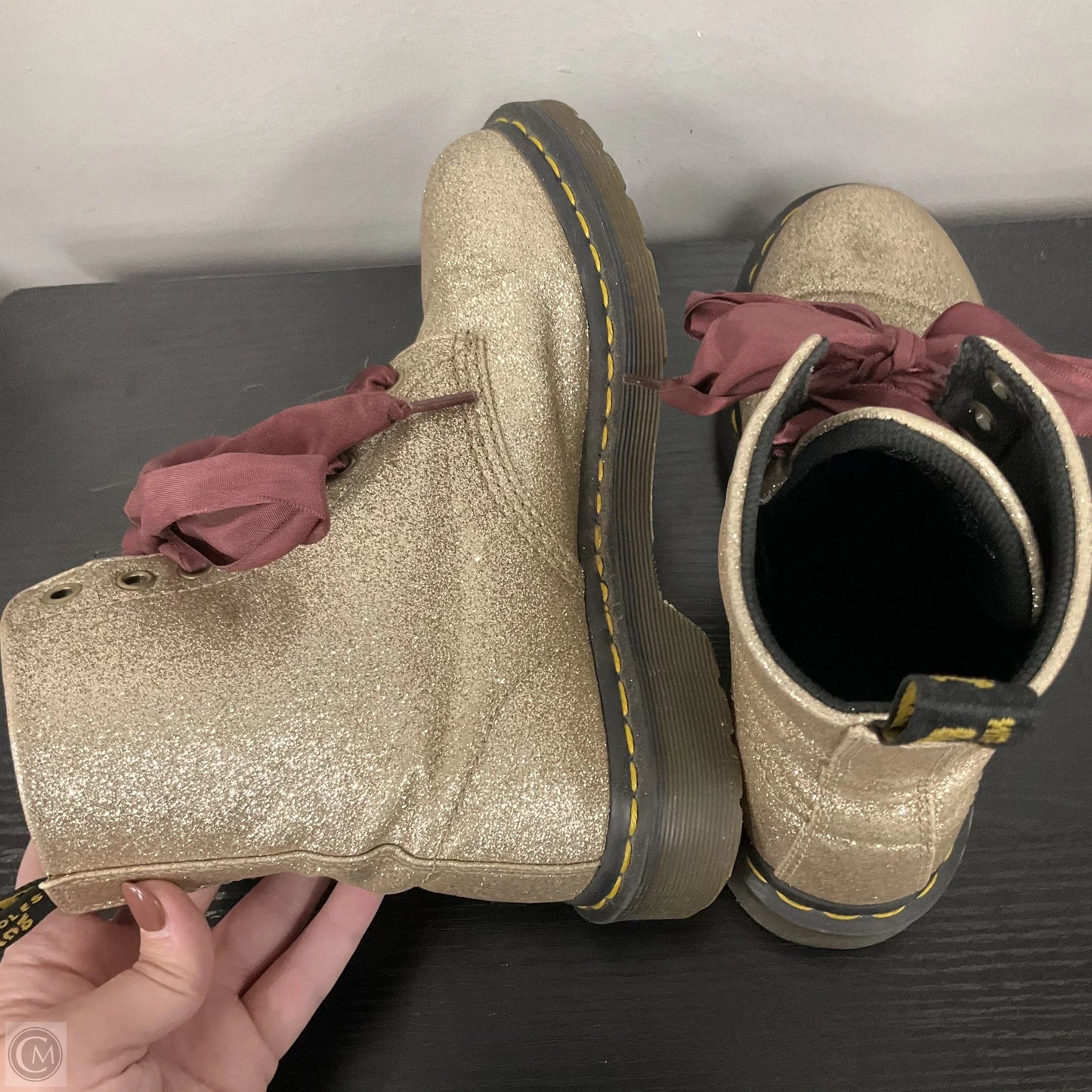 Boots Combat By Dr Martens In Gold, Size: 7