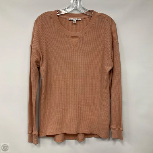 Top Long Sleeve Basic By Seven 7 In Peach, Size: S