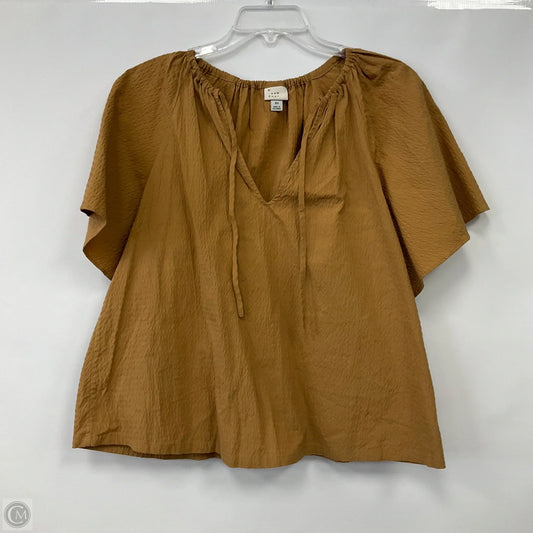 Top Short Sleeve By A New Day In Brown, Size: Xs