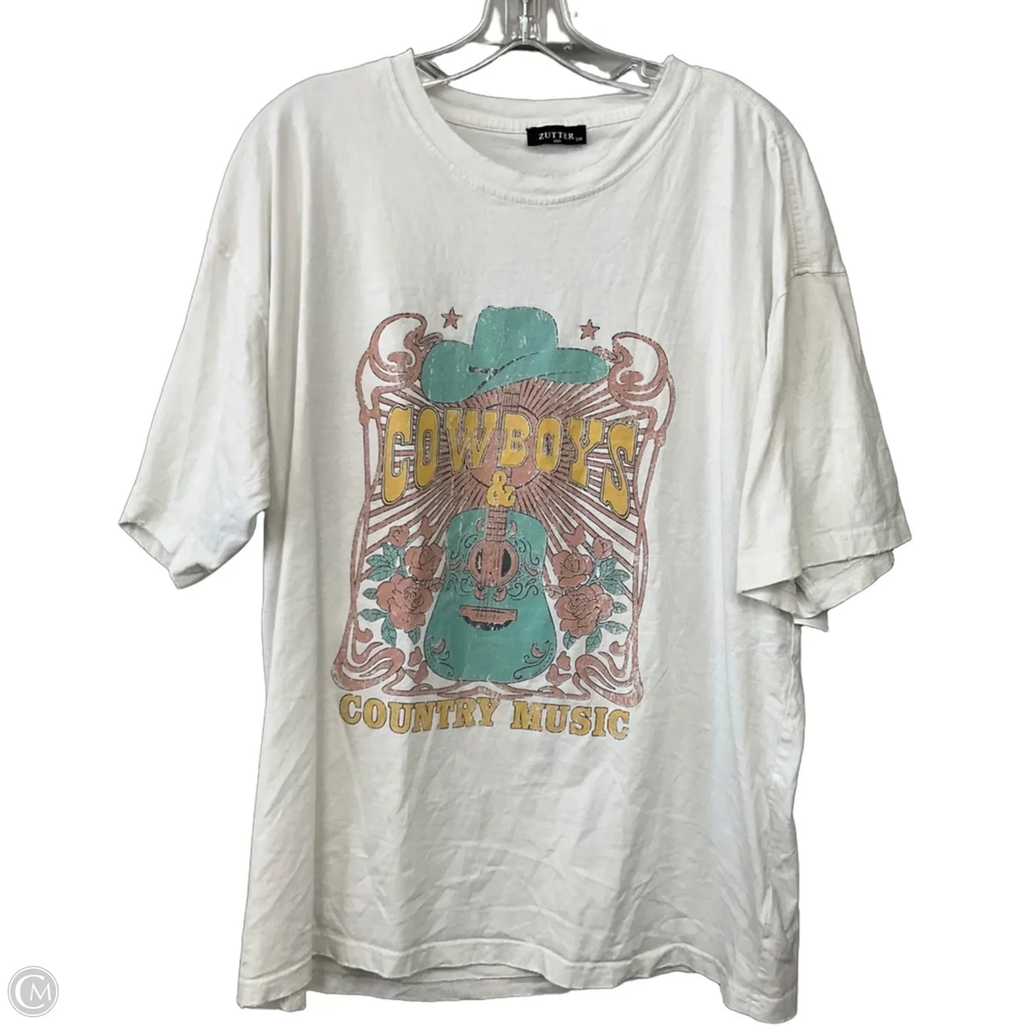 Top Short Sleeve By Zutter In White, Size: S