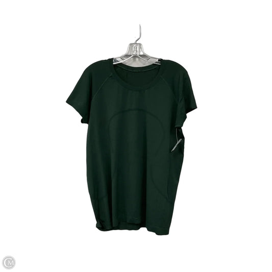 Athletic Top Short Sleeve By Lululemon In Green, Size: 16