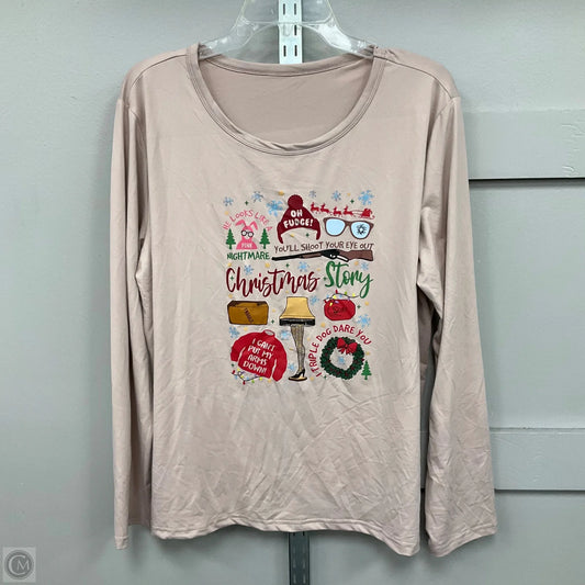 Top Long Sleeve By Clothes Mentor In Cream, Size: Xxl