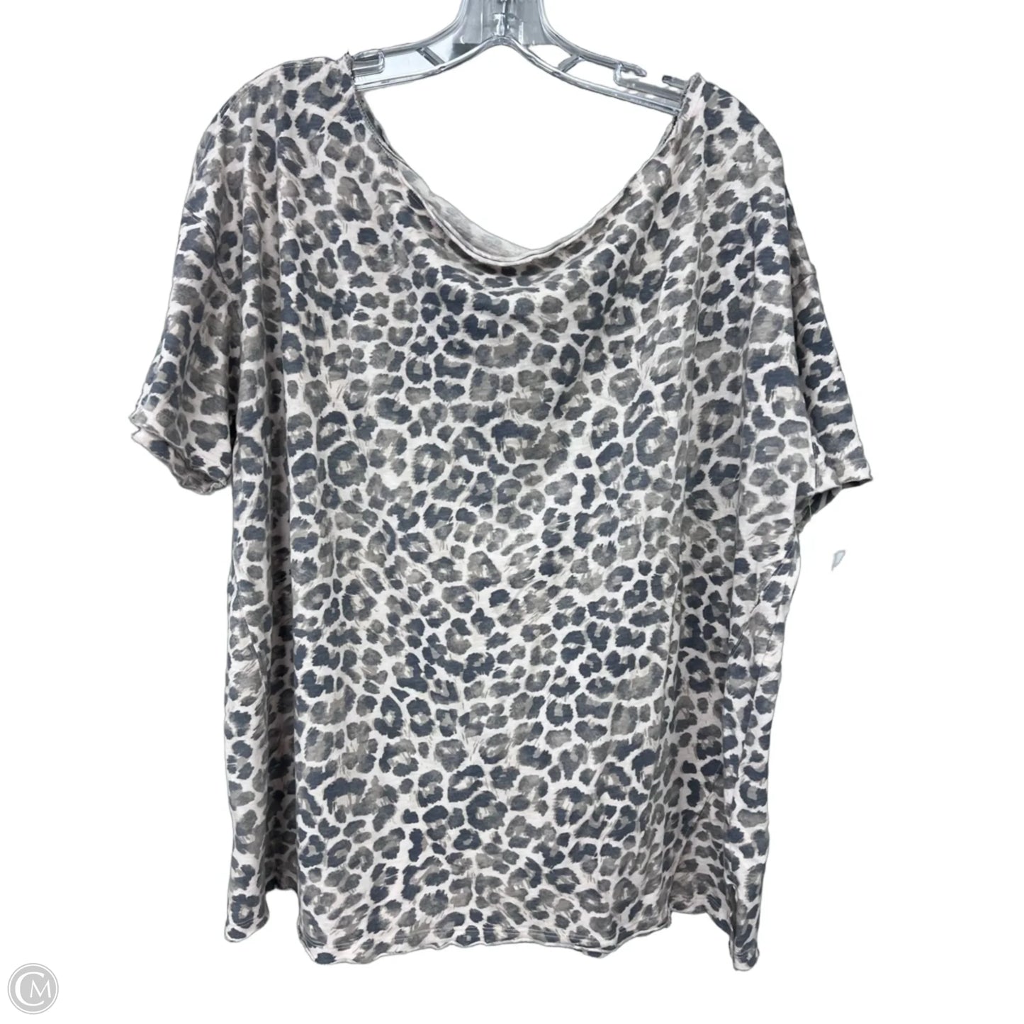 Top Short Sleeve Basic By Aerie In Animal Print, Size: L