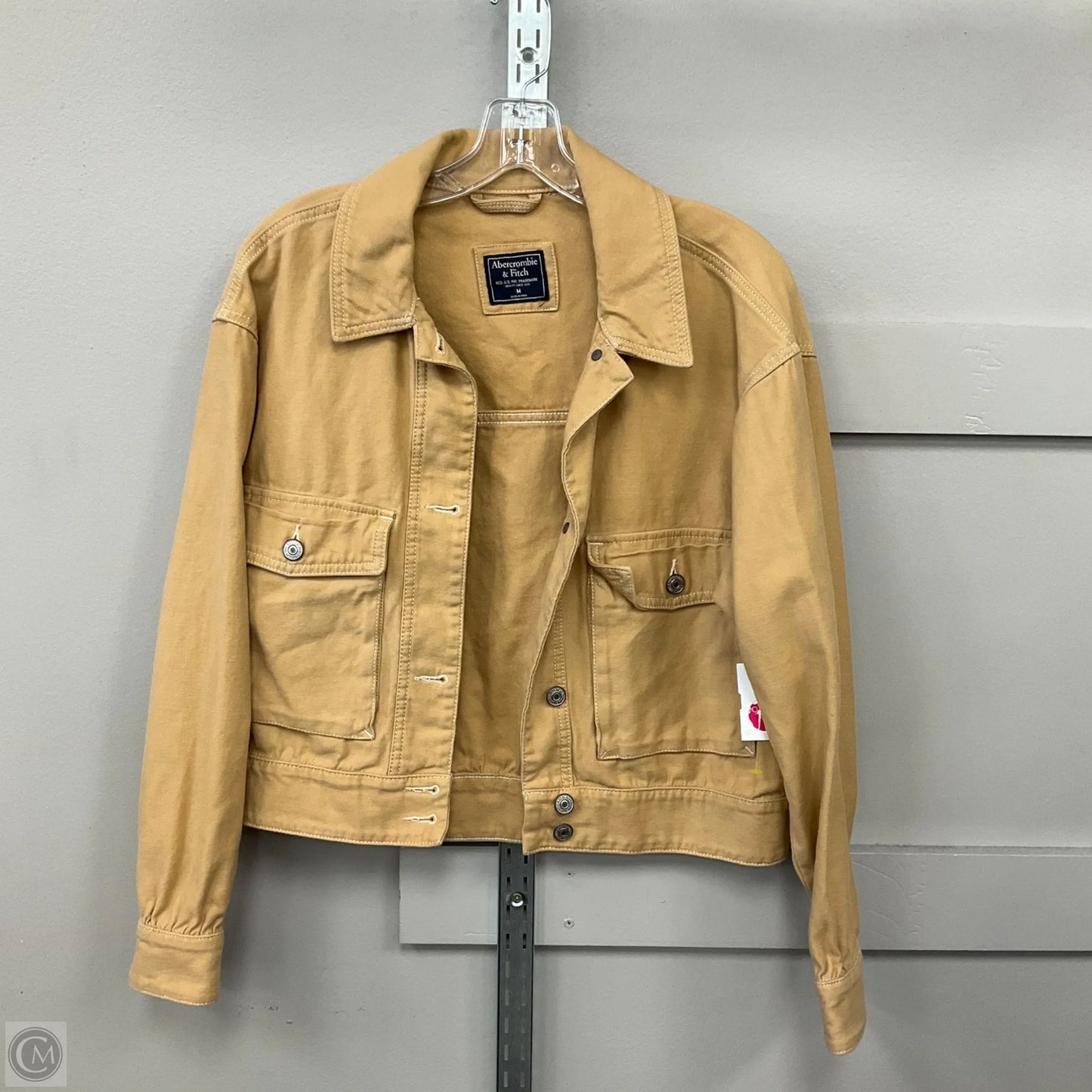 Jacket Denim By Abercrombie And Fitch In Tan, Size: M